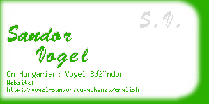 sandor vogel business card